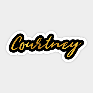 Courtney Name Hand Lettering in Faux Gold Letters Sticker